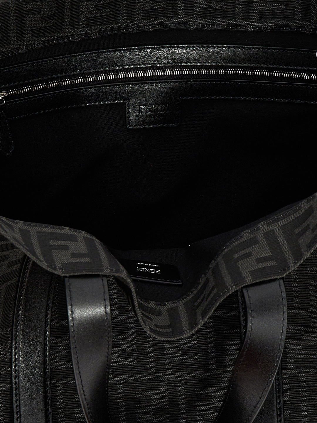 Fendi Ff Jacquard Shopper Tote - Nero | bfac0dc6a7b061c8e4a948b3a58ee7aaa6b717d9