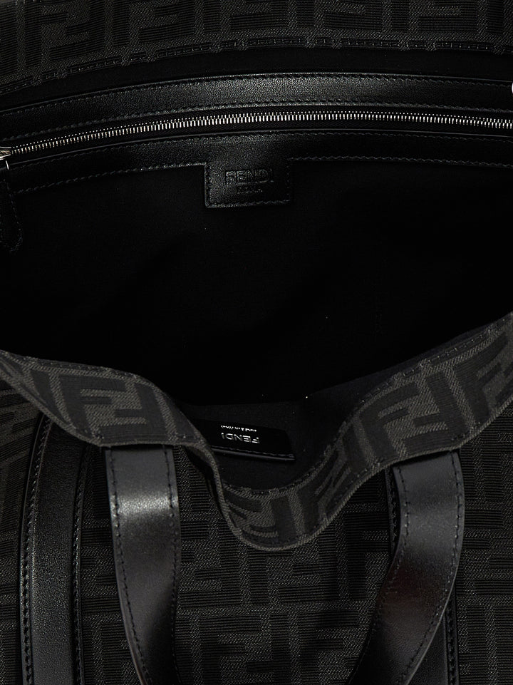Fendi Ff Jacquard Shopper Tote - Nero | bfac0dc6a7b061c8e4a948b3a58ee7aaa6b717d9