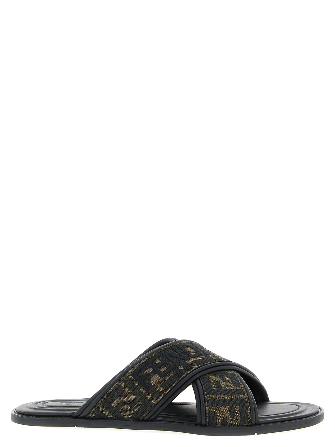 Fendi Logo Slides Sandali - Nero | 717d40f08431be226582d4930e6626ea51297f75