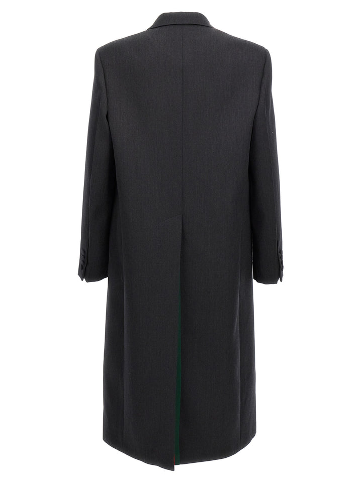 Gucci Double-Breasted Coat Trench e Impermeabili - Grigio | daa927850a397cf1723892b4e36394cdca8e9353