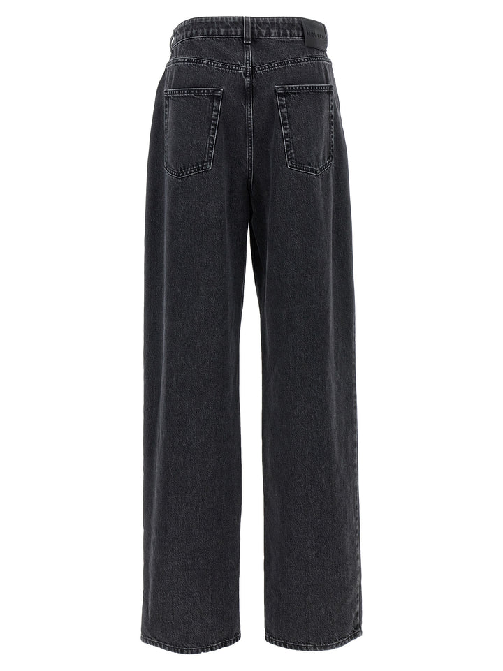 Mcqueen Wide Leg Jeans - Nero | fdc5a26a1d26db1b1a0cfd95cc24516636a2da07