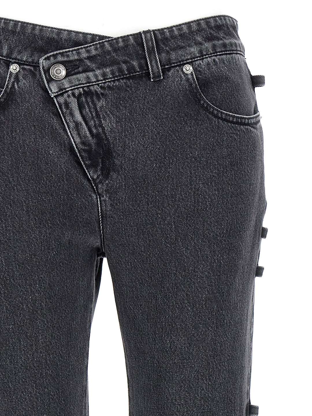Mcqueen Asymmetric Closure Jeans - Nero | dd4bd703ea8bf9982cd5589374edc5cf79b0b1da