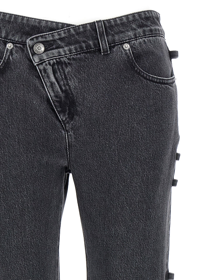 Mcqueen Asymmetric Closure Jeans - Nero | dd4bd703ea8bf9982cd5589374edc5cf79b0b1da