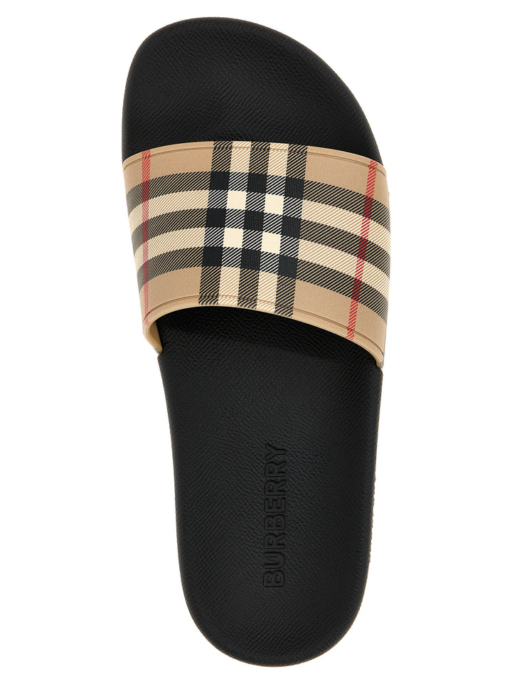 Burberry Slide Check Sandali - Beige | c9265acff55d1d7f0752328ee908314adbd61483