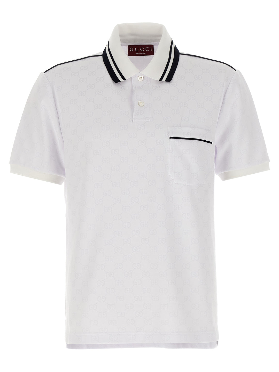 Gucci Gg Jacquard  Shirt Polo - Bianco | 9a63fa9a3a44f36d466a1e808b37db4ca4611647
