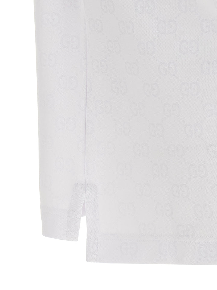 Gucci Gg Jacquard  Shirt Polo - Bianco | b742d5e6c317a1e539d712aa50b4b1a3ee229c1d
