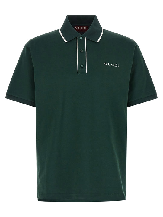 Logo Embroidery Shirt Polo Verde