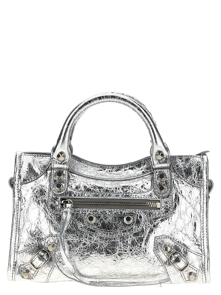 Balenciaga Le City Mini Borse a Mano - Silver | 703024b8b8d092fb980e011b1e1fd7d768f85432