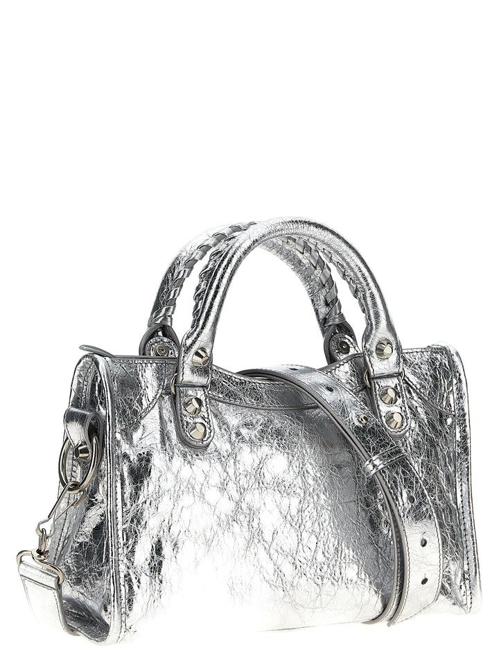 Balenciaga Le City Mini Borse a Mano - Silver | f0745137bf766d9097717fc11b9cd5a78b0bf105