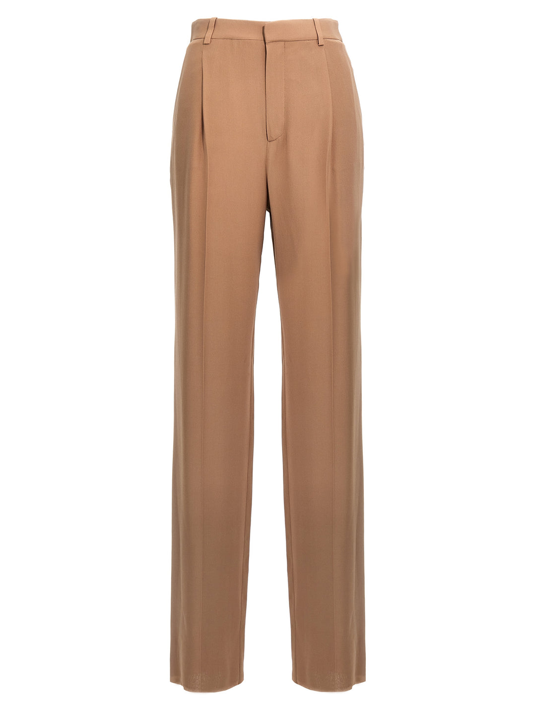 Saint Laurent Crepe Silk Pantaloni - Beige | d3f59e3157d13783effbe676fc22939cff5405e4