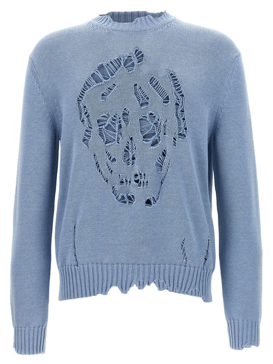 Skull Sweater Maglioni Celeste