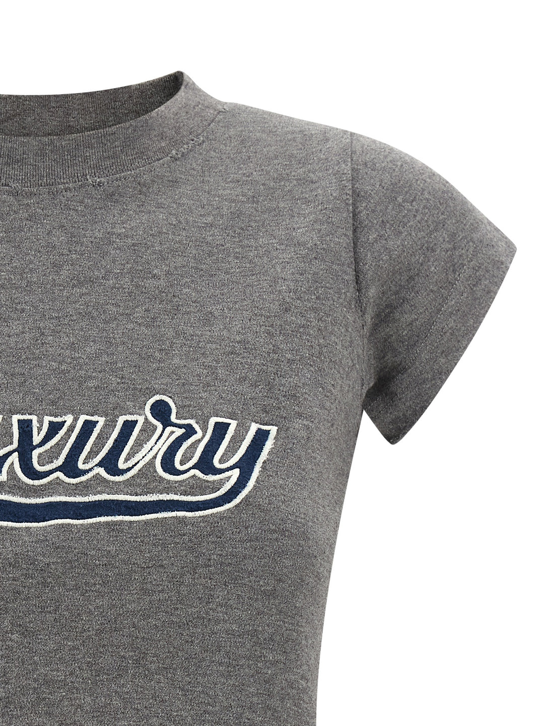 Balenciaga Shrunk Luxury Script T shirt - Grigio | e39d67bbb1aaac8918455ffdb9cac84087a2922f