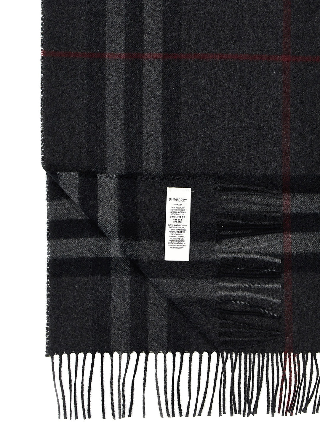 Burberry Check Scarf Sciarpe - Grigio | 999711ad754c3df9225dab77b2c9f24e38eb1e62