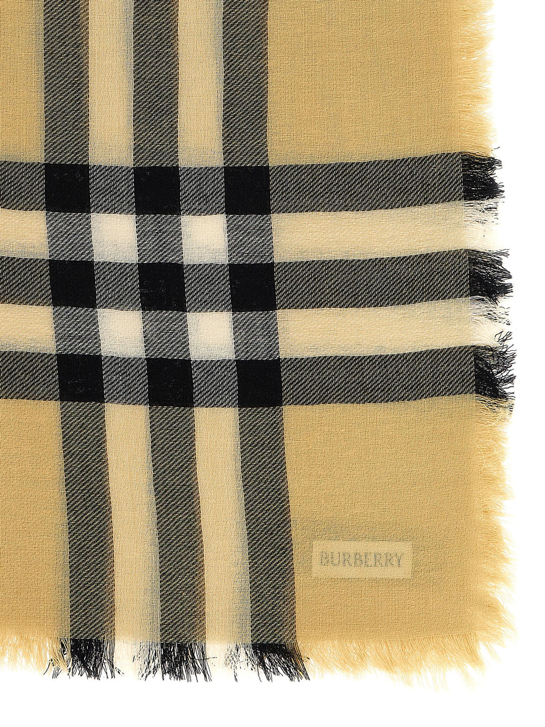 Burberry Check Wool Scarf Sciarpe - Beige | 14e32025ee42b9e9e7e911248321f0537f0bbef8