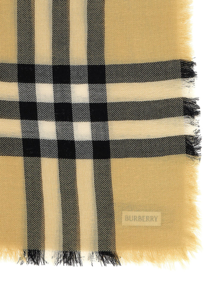 Burberry Check Wool Scarf Sciarpe - Beige | 14e32025ee42b9e9e7e911248321f0537f0bbef8