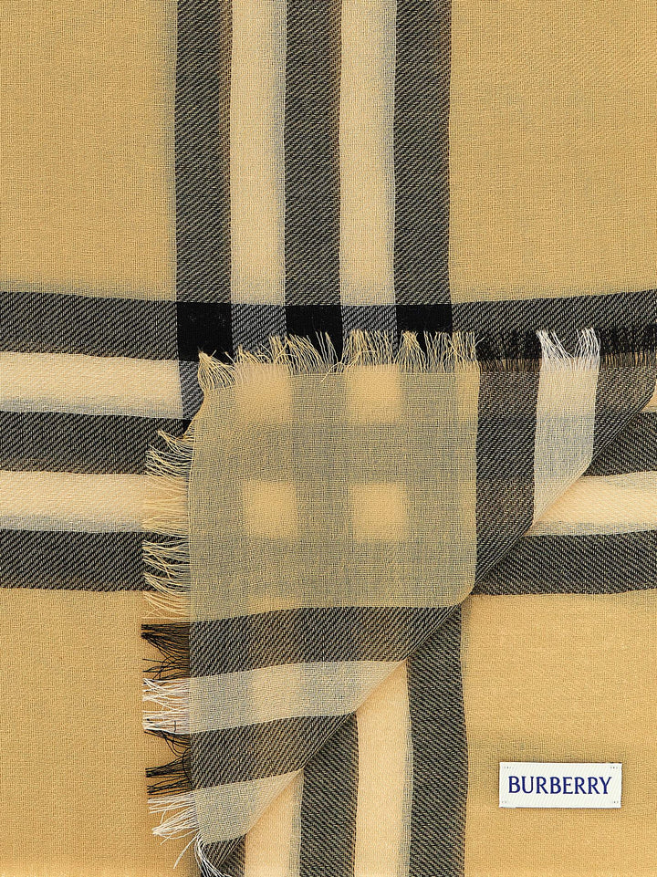 Burberry Check Wool Scarf Sciarpe - Beige | 6b6dd024cb7465d5ad04f17dea8fb288e79ee8e0