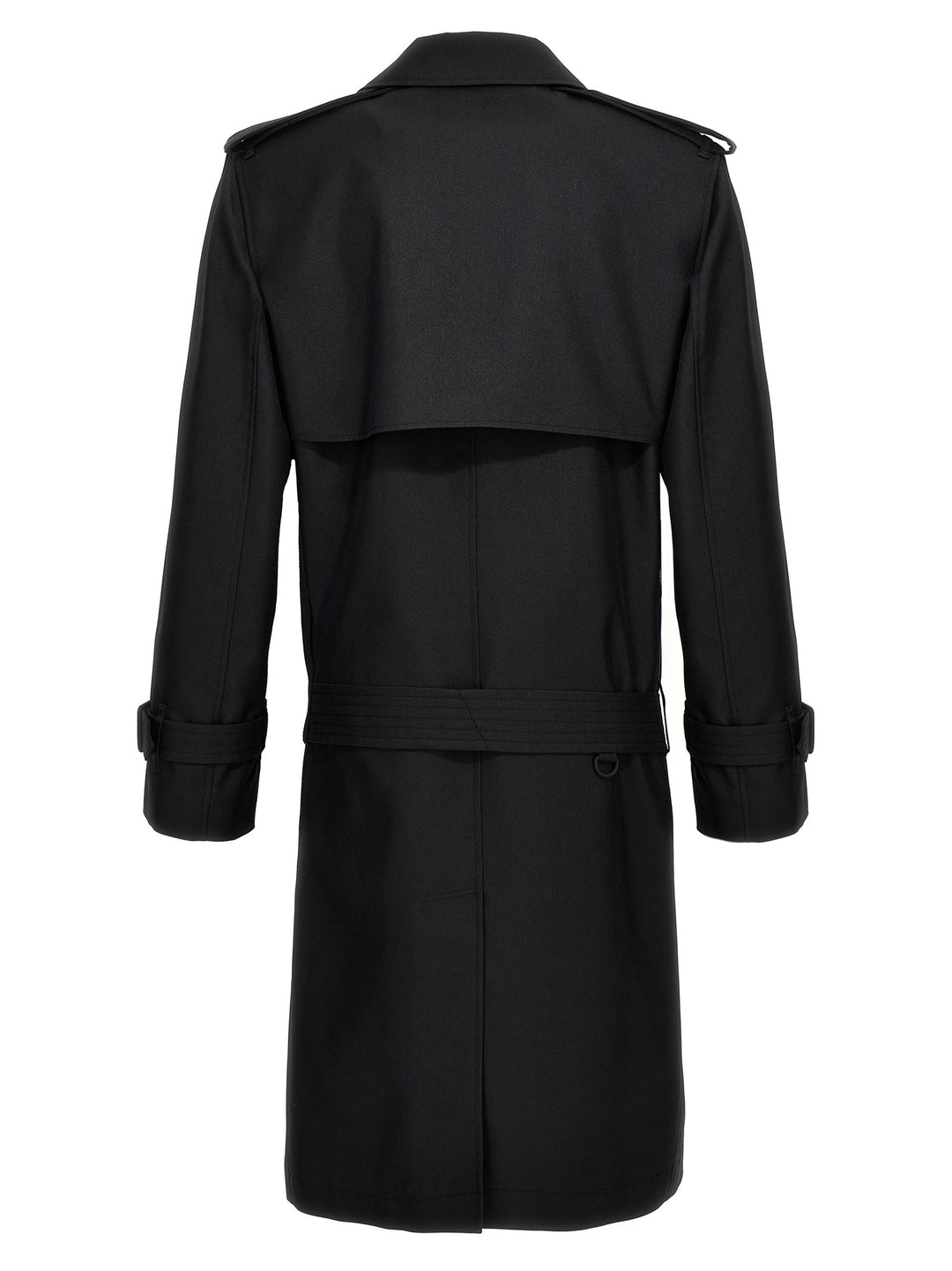 Double-Breasted Long Trench Coat Trench E Impermeabili Nero
