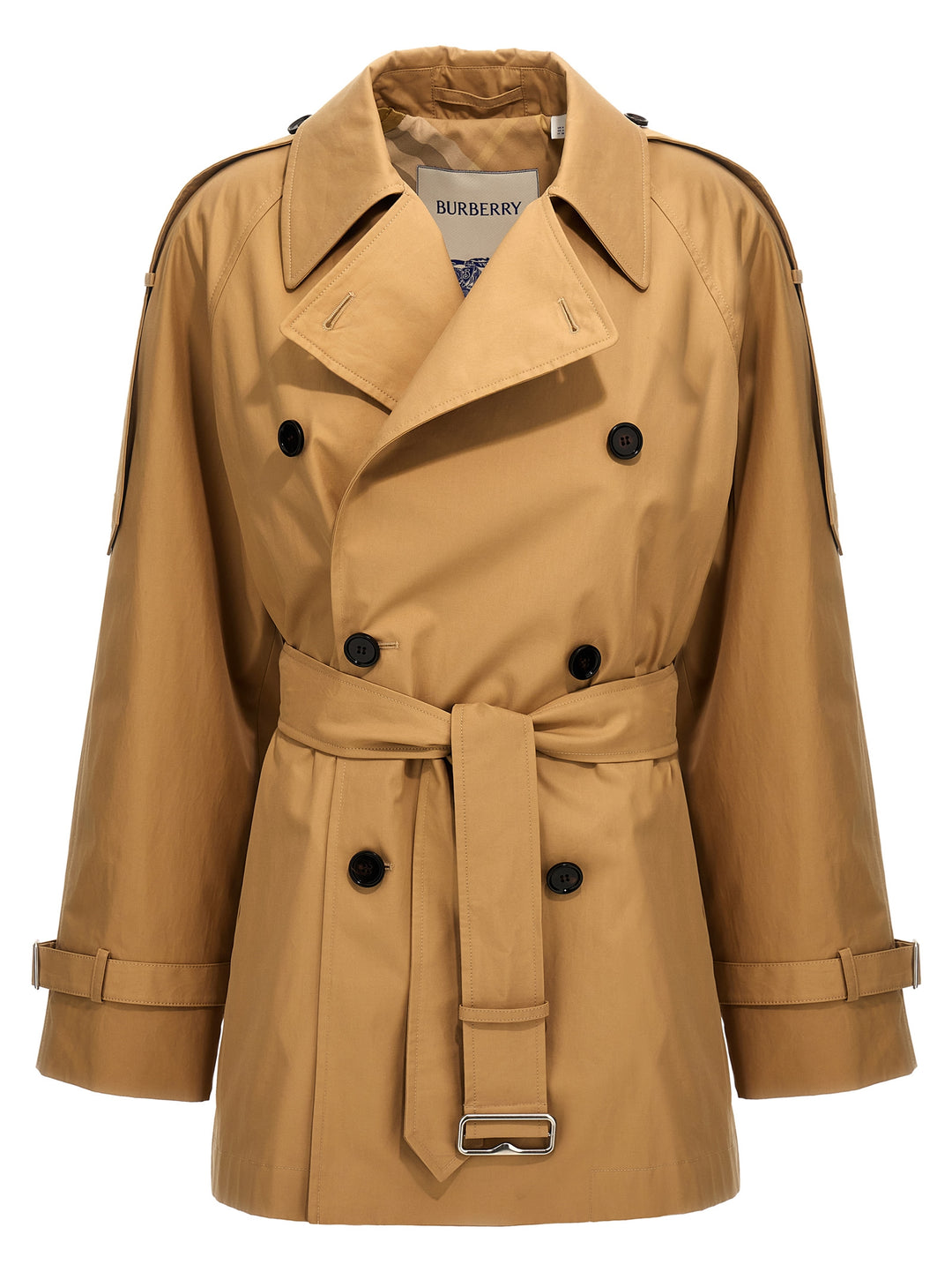 Burberry Double-Breasted Short Trench Coat Trench e Impermeabili - Beige | 215f38a5afa8f43a4db288323cbfa976bc7d61e9