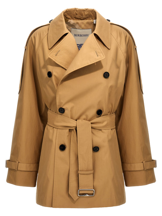 Double-Breasted Short Trench Coat Trench E Impermeabili Beige
