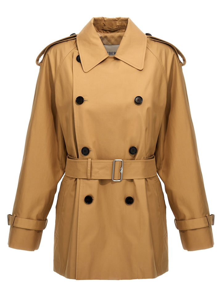 Burberry Double-Breasted Short Trench Coat Trench e Impermeabili - Beige | 7ce13e2d5e237205794d35e5be54d73ba8f34dc2