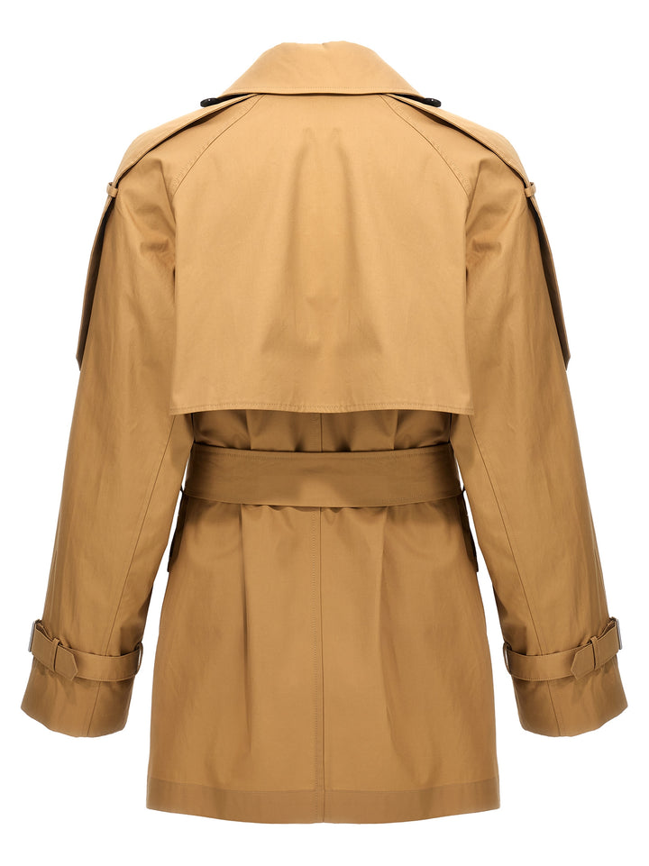 Double-Breasted Short Trench Coat Trench E Impermeabili Beige