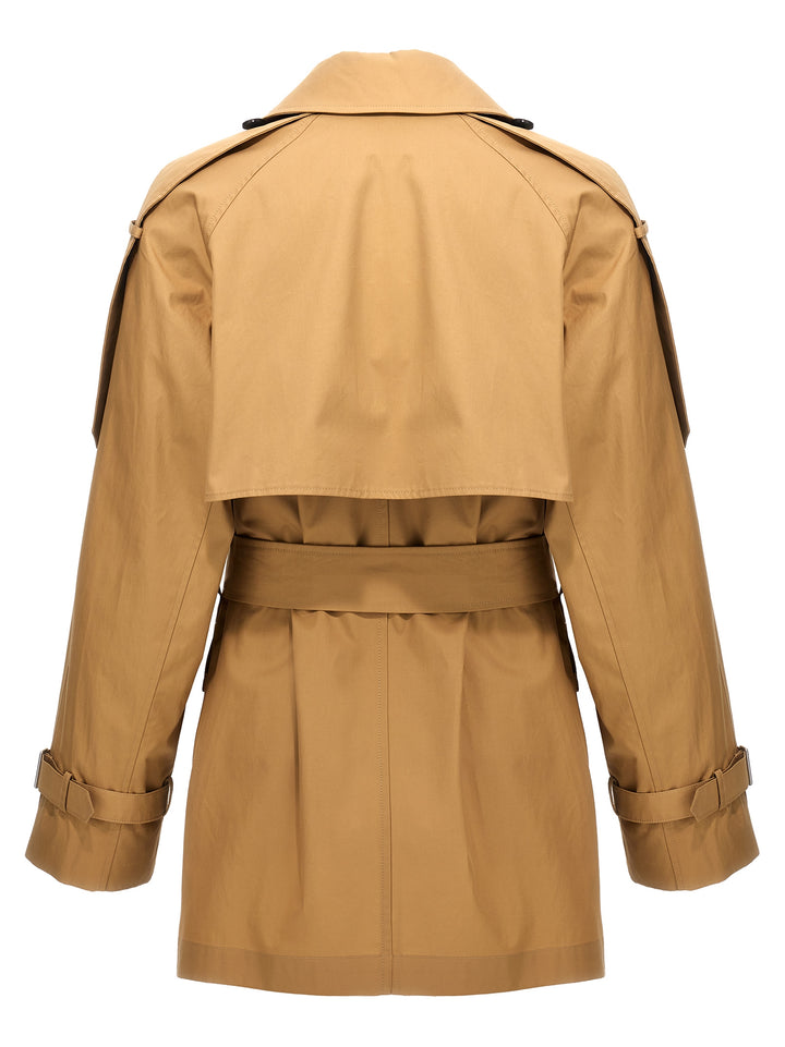 Burberry Double-Breasted Short Trench Coat Trench e Impermeabili - Beige | aa600731fef809ddbbf780fe20cbc6f02788af5c