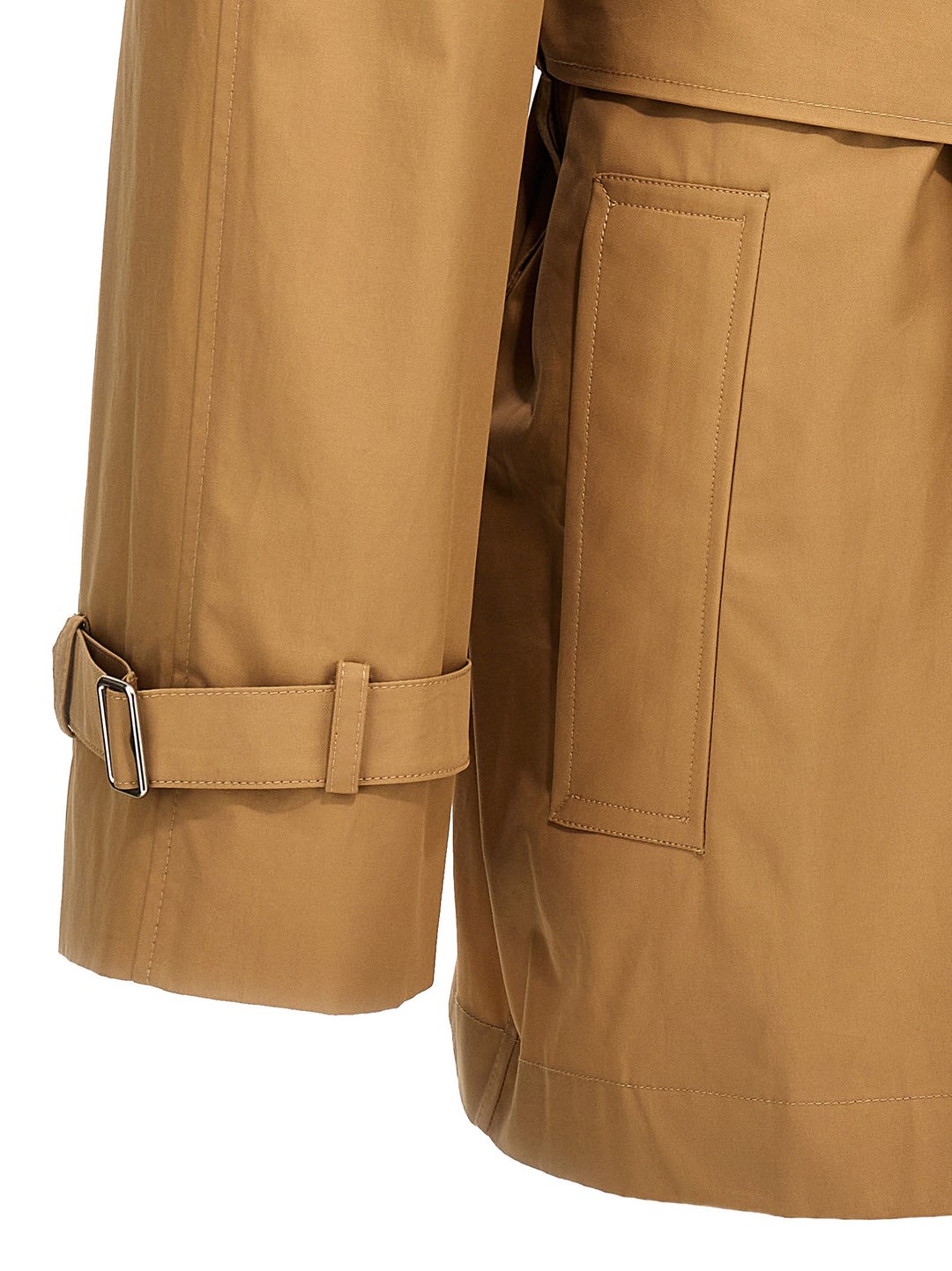 Burberry Double-Breasted Short Trench Coat Trench e Impermeabili - Beige | 3e2337bdcba9970464e8fac21d296b479c373e39