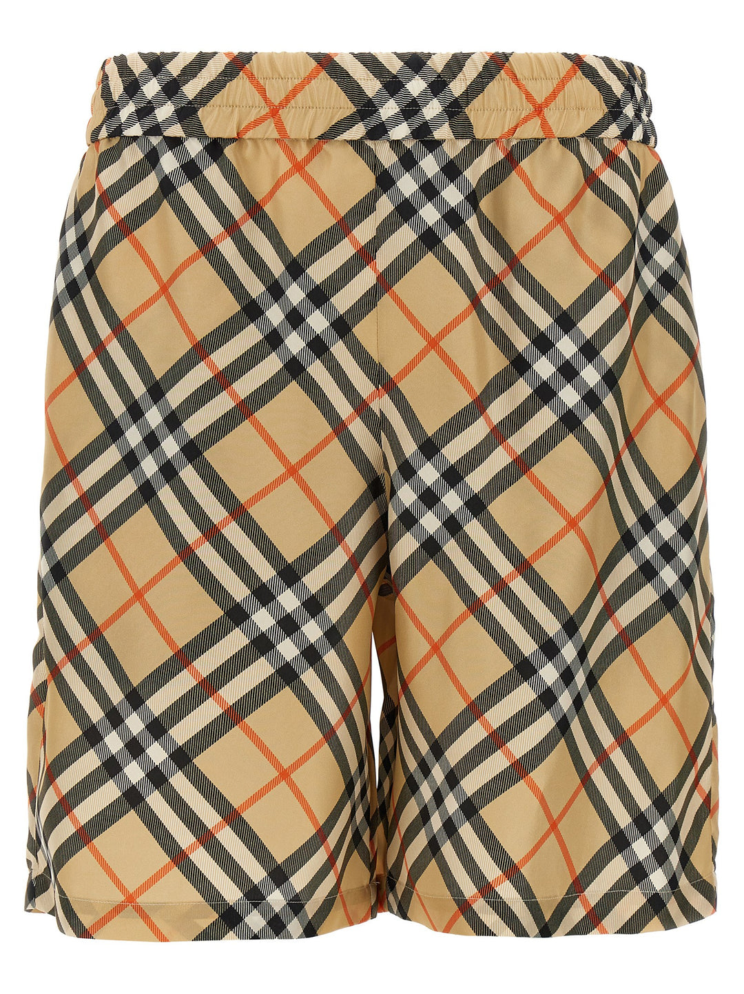 Burberry Check Silk Bermuda Shorts Bermuda e Short - Beige | 0ed7982c2d428817e36b291d2b8a27908be14e42