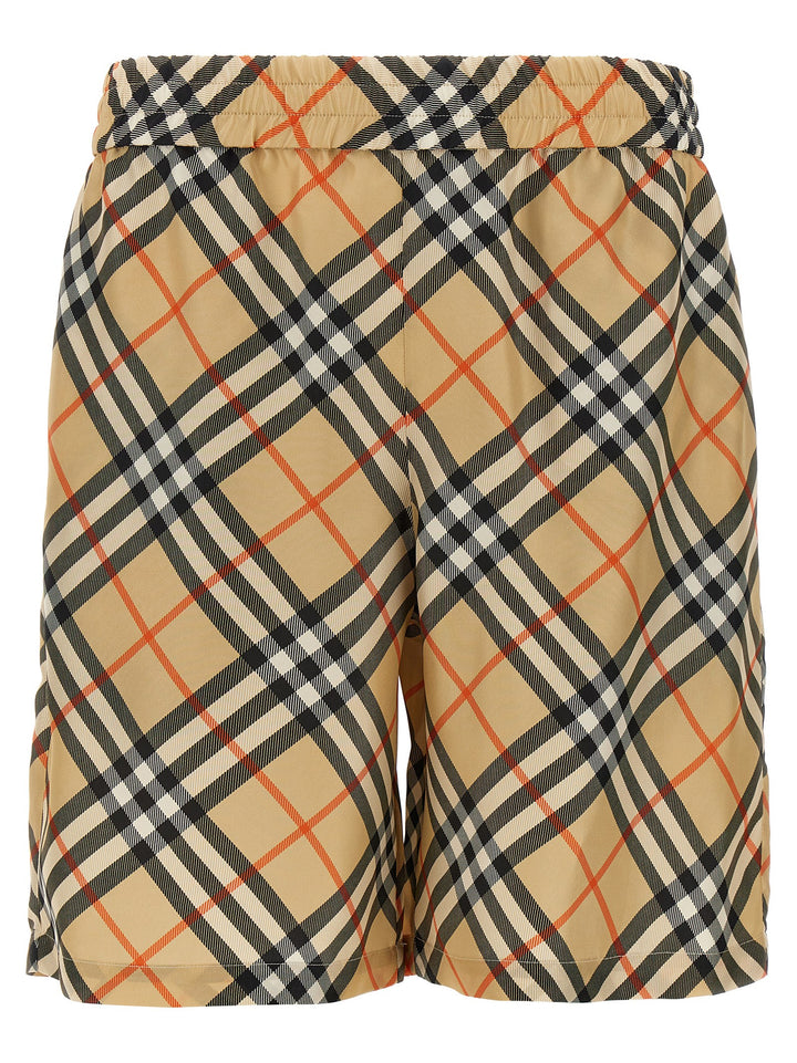 Burberry Check Silk Bermuda Shorts Bermuda e Short - Beige | 0ed7982c2d428817e36b291d2b8a27908be14e42