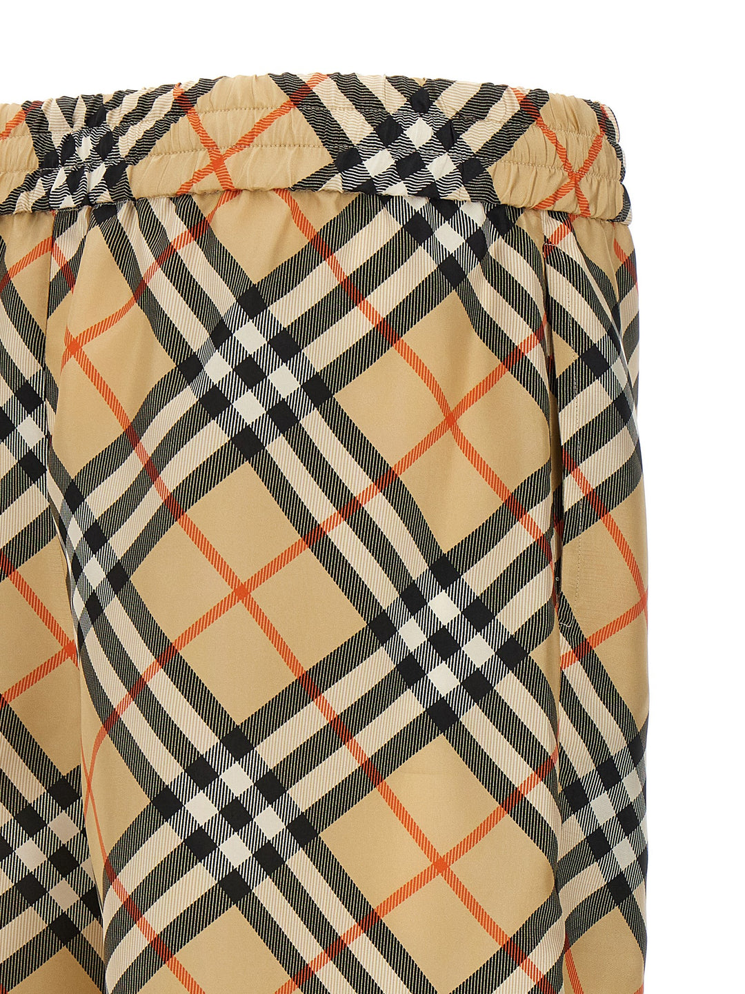 Burberry Check Silk Bermuda Shorts Bermuda e Short - Beige | f4d979dd1b22bdfaabf048e534abe9c028ff14ea