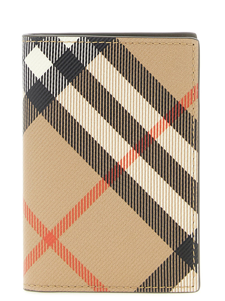 Burberry Check Card Holder Portafogli - Beige | c665f66c27c82a598aceb6fc2b964b5ab3a40185