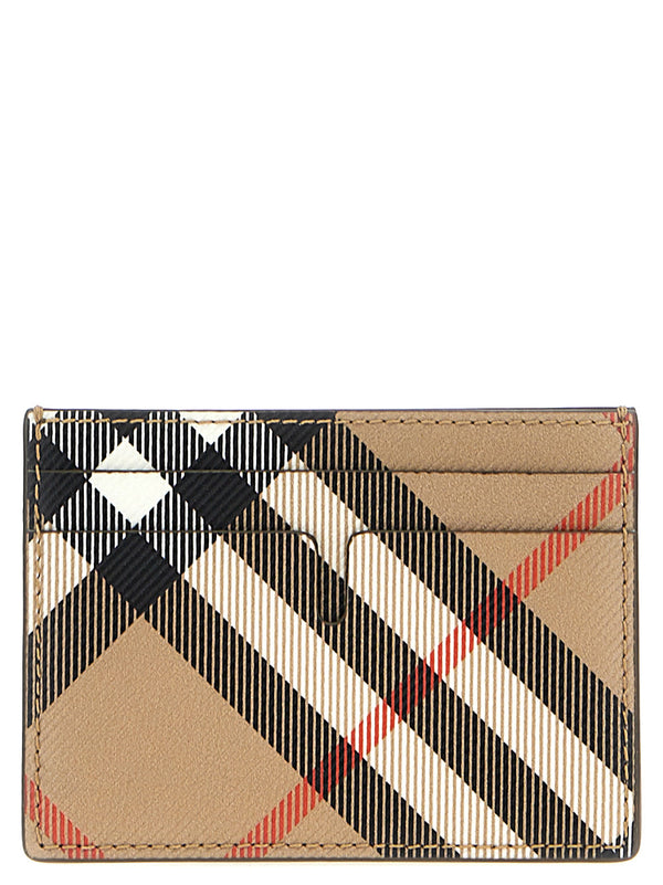 Check Card Holder Portafogli Beige
