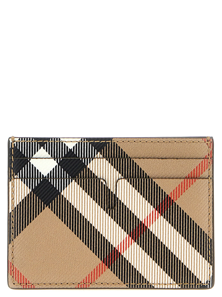 Burberry Check Card Holder Portafogli - Beige | 27431caa5eaf6f031c6c8abc8789aec55771972f