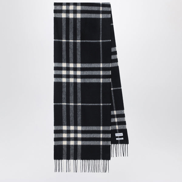 Black Check Cashmere Scarf