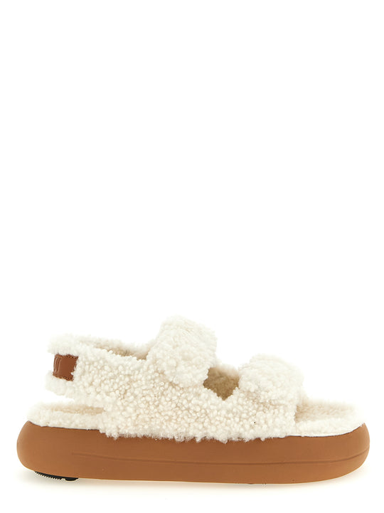 Shearling Sandali Bianco