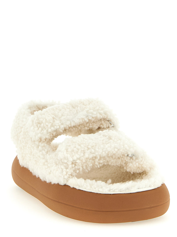 Moon Boot Shearling Sandali - Bianco | 56f7c35a23387d3dc997e975a81a4d838e801582