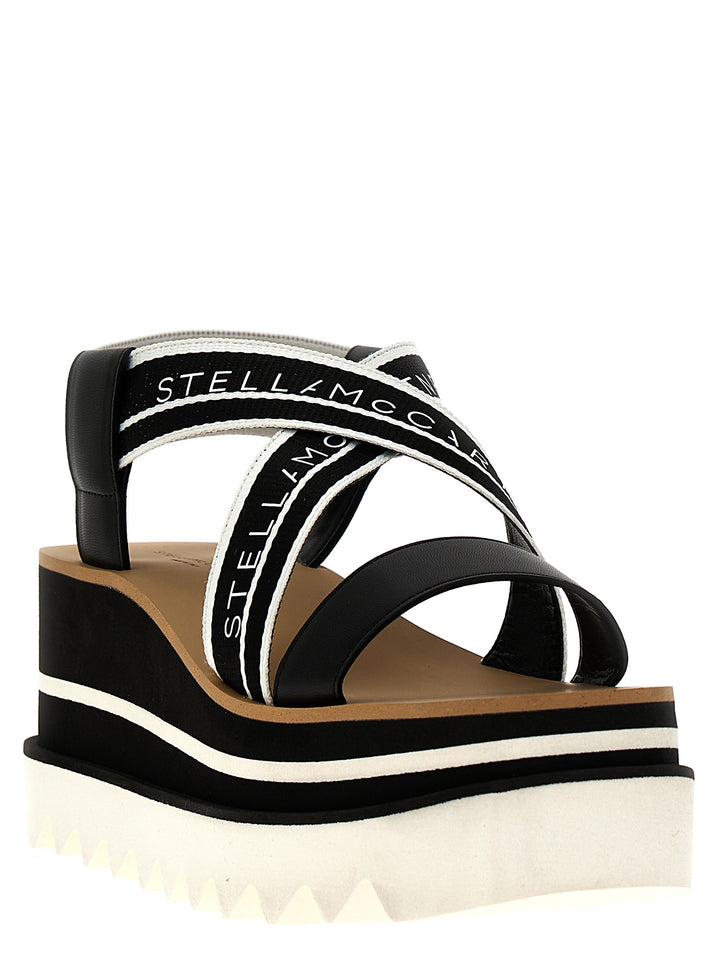 Stella Mccartney Sneak Elyse Sandali - Bianco/Nero | f99972684cad8fa94d34f255723d35e2379bdf5b
