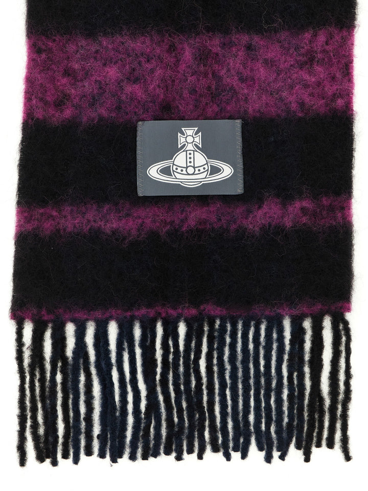 Vivienne Westwood Chunky Stripes Sciarpe - Viola | b80c9df58d343cebdfc103cf3edf8e308aa6ecd3