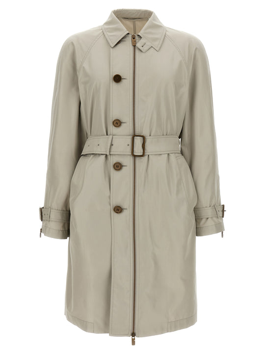 Car Coat Silk Trench E Impermeabili Grigio