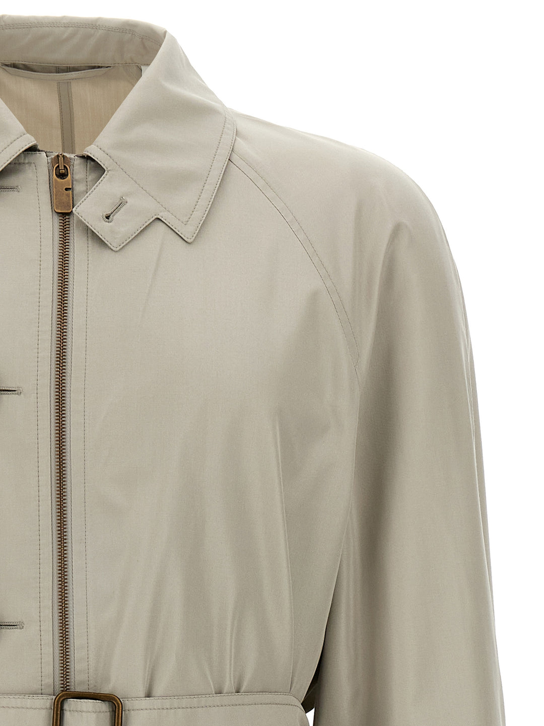 Burberry Car Coat Silk Trench e Impermeabili - Grigio | 68544e1c7118584e78b7bad682dc028f6b7c3927