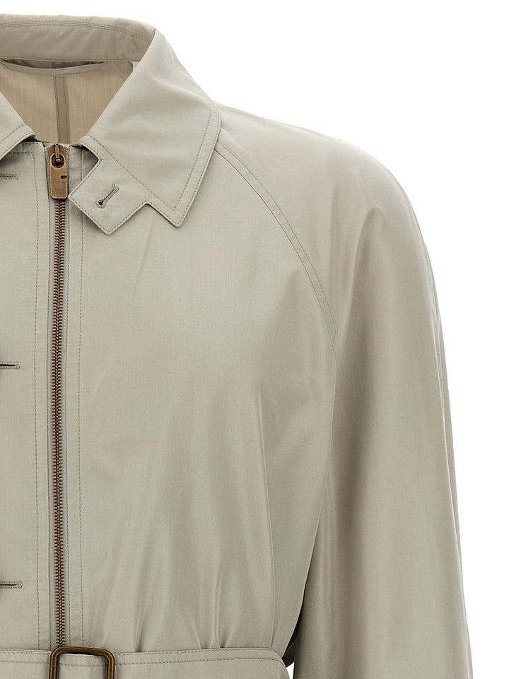 Burberry Car Coat Silk Trench e Impermeabili - Grigio | 68544e1c7118584e78b7bad682dc028f6b7c3927
