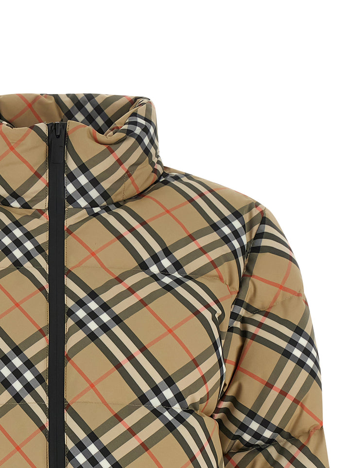 Burberry Ambleside Check Puffer Jackets - Beige | c42ec3de855ea587079788a0c169f27ac3c753ff