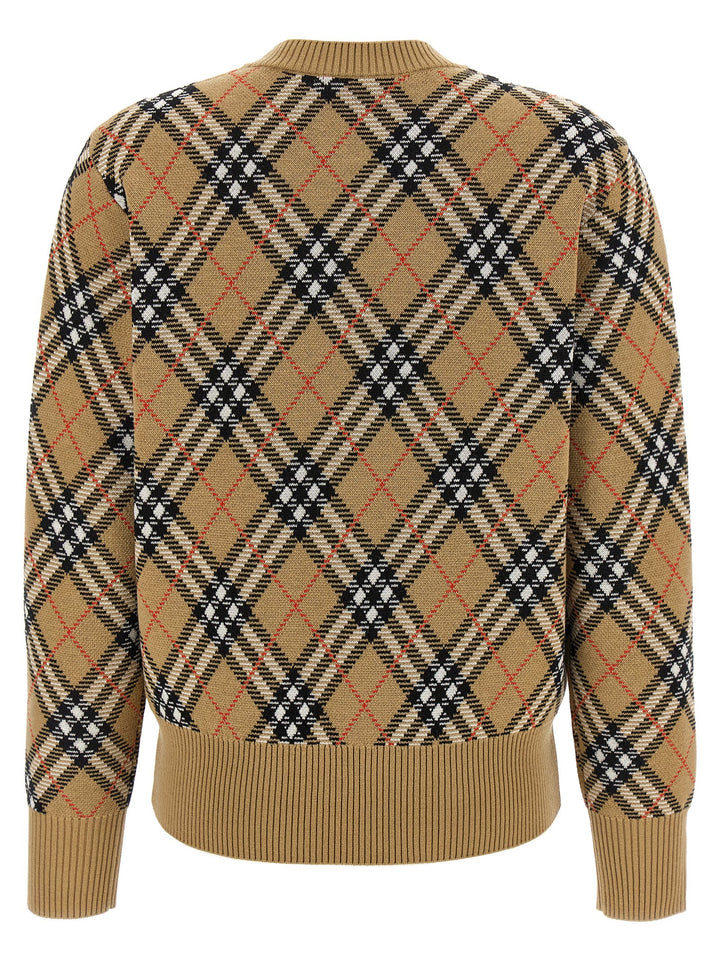 Burberry Burberry Check Sweater Maglioni - Beige | 3abb253684b53a1b519c3963cfaba8304be36af0