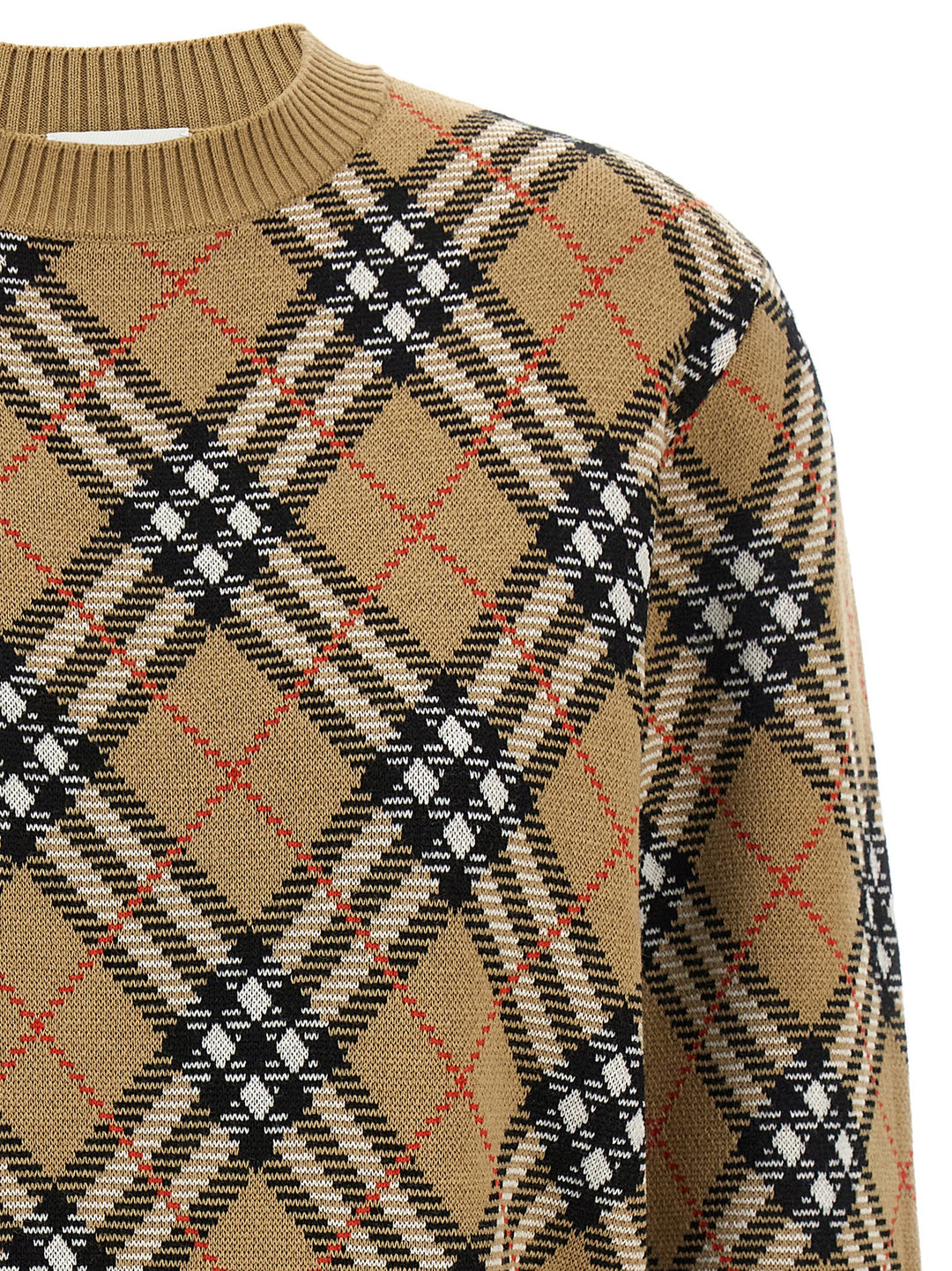 Burberry Burberry Check Sweater Maglioni - Beige | b23010bc6848d321c512a2394eca38e672108c58