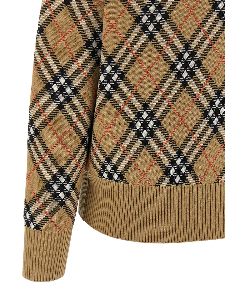 Burberry Burberry Check Sweater Maglioni - Beige | b7d1c8378abed511fa362605a7fa854598a48da8