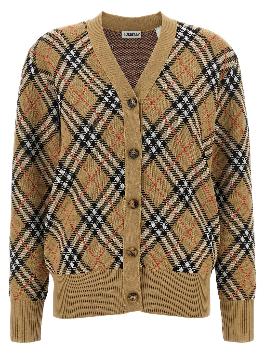 Burberry Cardigan Burberry Check Maglioni - Beige | ab7b739f2b0e523d560e2ddfb783fe3a5f6ab4ef