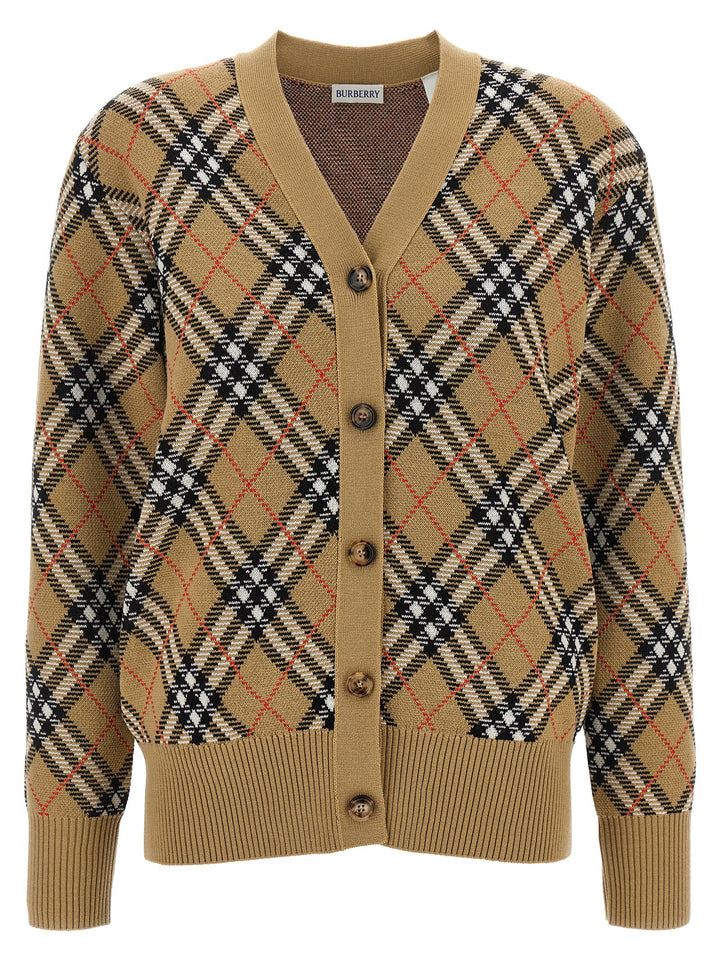 Burberry Cardigan Burberry Check Maglioni - Beige | ab7b739f2b0e523d560e2ddfb783fe3a5f6ab4ef