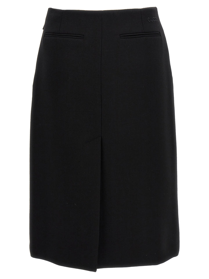 Gucci Crêpe Skirt Gonne - Nero | e3bb2b2e1cb48bff281efb6ef05e0e3ee3861469