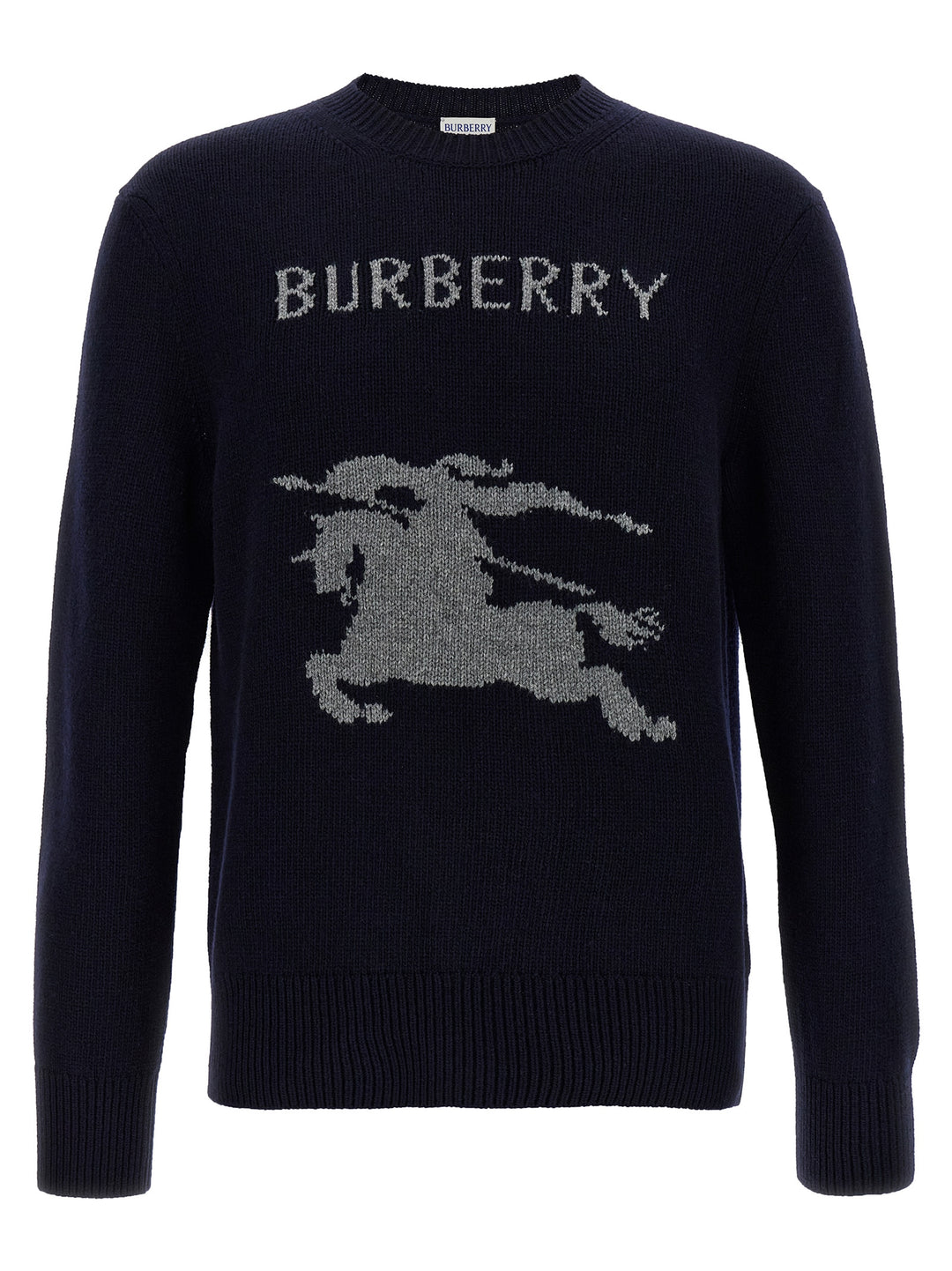 Burberry Logo Intarsia Sweater Maglioni - Blu | 390493475b6332e7dfcc4cccd353899e9c3beb4d