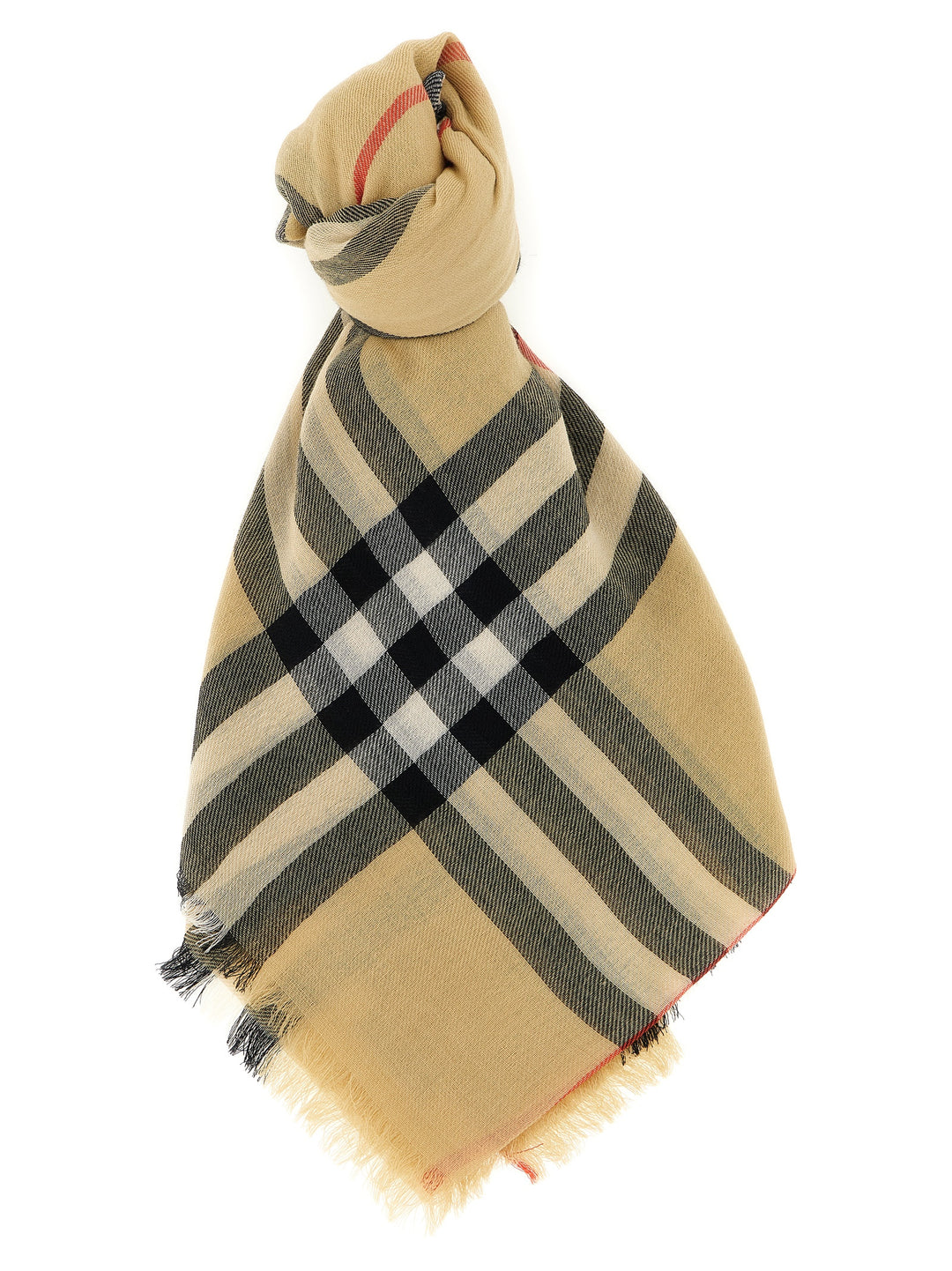 Burberry Check Wool Scarf Sciarpe - Beige | b78fd48110aedb7a43e4faa41c8e9ab7ea6e7f68